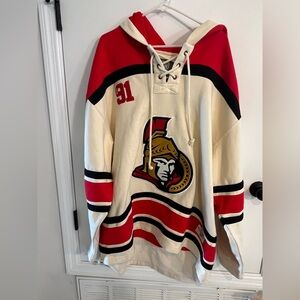 Mens XXL Old Time Hockey Causeway Collection Ottawa Senators hoodie read